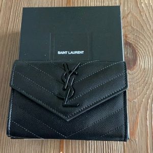 Saint Laurent Monogram Quilted French Wallet